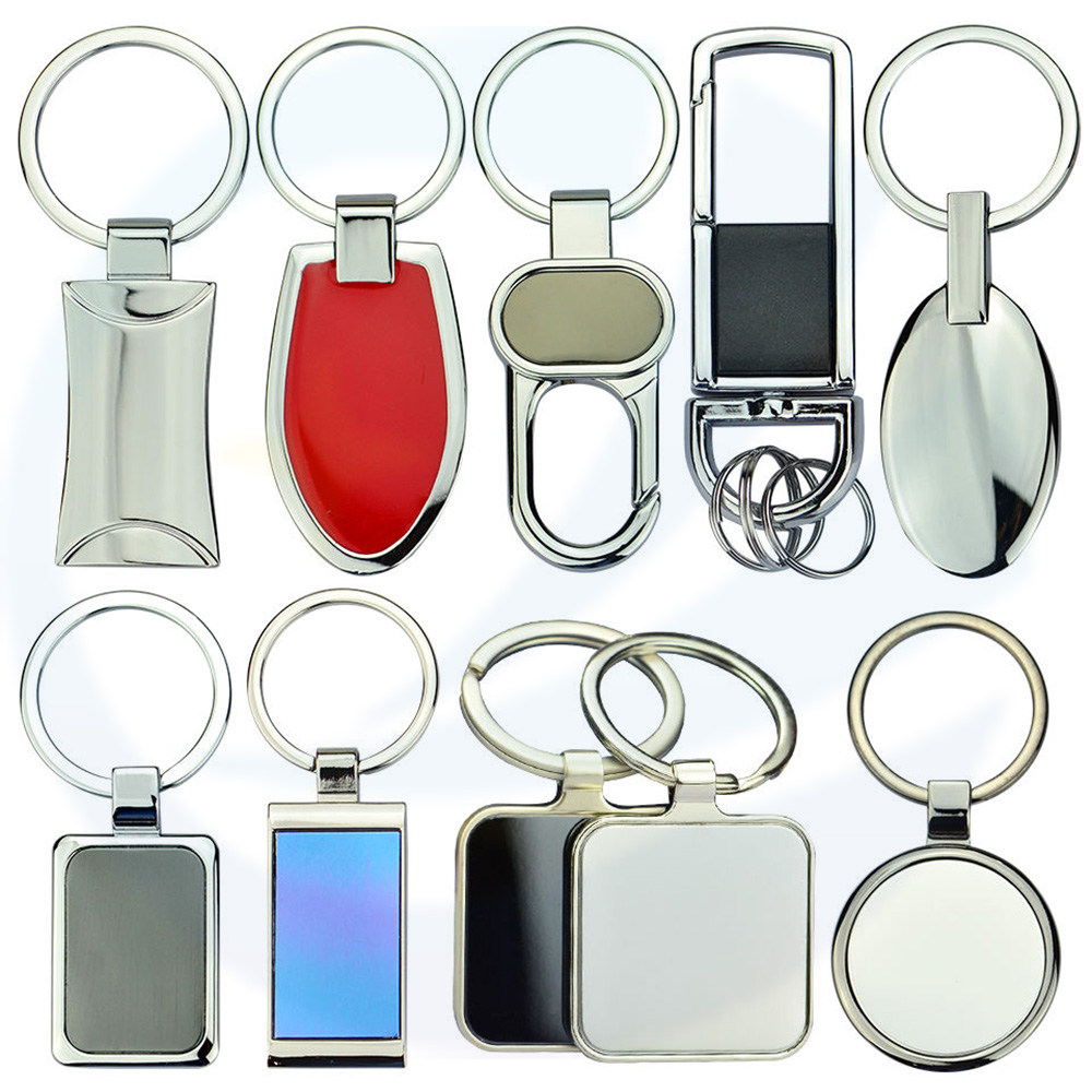 Auto Keyrings Factory Leverancier Metalen Key Chain Holder Maker Maker op maat Gebraste sleutelring Blanco roestvrijstalen sleutelhanger