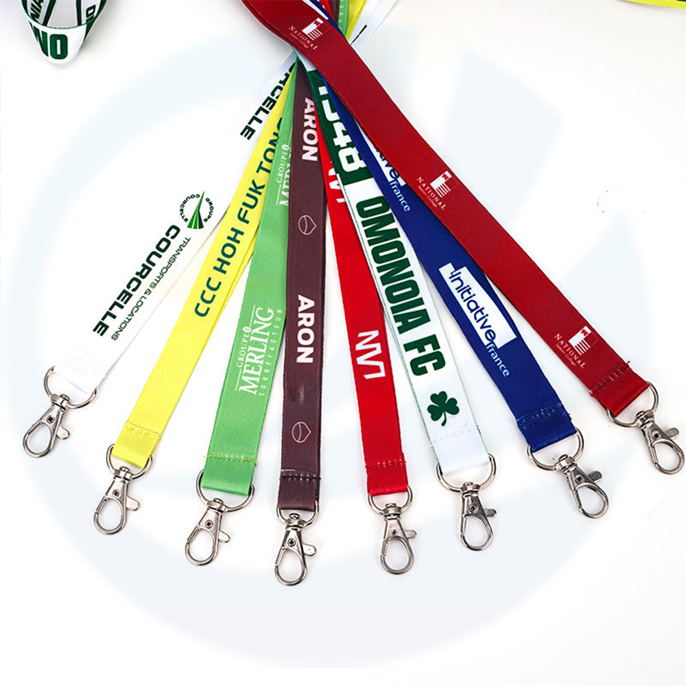 Aangepaste bedrukte nekriem lanyard sling id badge houders lanyard en pvc naam kaart polyester sleutelhanger lanyard