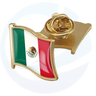 Groothandel Lage MOQ METAL NATIONALE Mexicaanse vlag Rapel Pin Badge Bulk Land Custom Epoxy Mexicaanse email Pin
