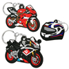 Doll hanger cartoon animatie aangepast logo cadeau motorfiets dubbelzijdige PVC Keychain