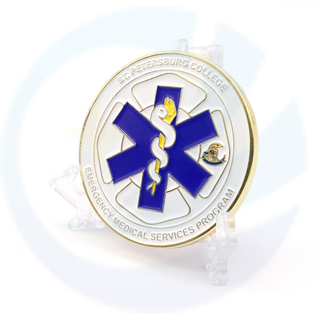 Geen minimaal goedkoop aangepast metaal zachte email Emergency Medical Service Paramedic College Souvenir Challenge Coin