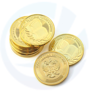 Aangepaste matrijs gieten 3D -logo gravure helder gouden aluminium legering metalen munt