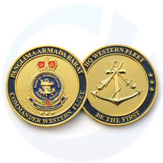 Maleisische marine Western Fleet Headquarters Metal Challenge Coin