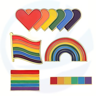Pin fabrikant regenboog email Pin rapel groothandel LGBT gay pride rainbow revers pin