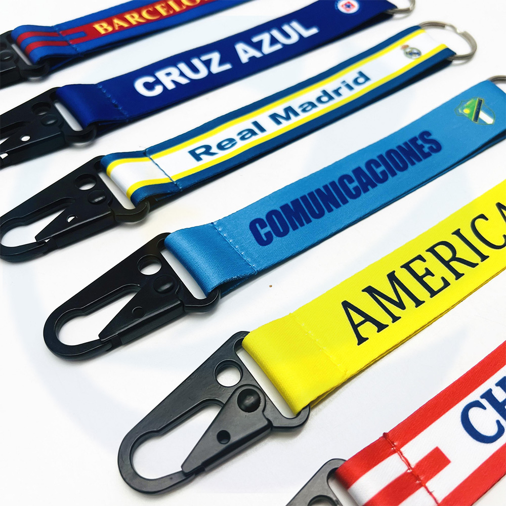 Lanyards fabrikant groothandel gepersonaliseerde sublimatie polyester aangepaste korte sleutelhanger aangepaste lanyard