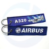 Aangepaste Airbus Keyring A320 Embroidery Keychain Key Tag Polyester Borduurwerk Keychain