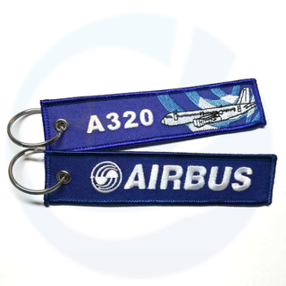 Aangepaste Airbus Keyring A320 Embroidery Keychain Key Tag Polyester Borduurwerk Keychain
