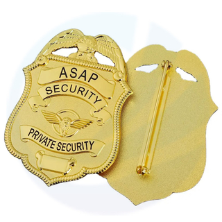 Aangepaste aangepaste politie -item Factory beveiligingspolitieagent Badge fabrikant Metal Crafts Made NYPD Badge Full Gold Pating Soft Email Aange Reve Pin