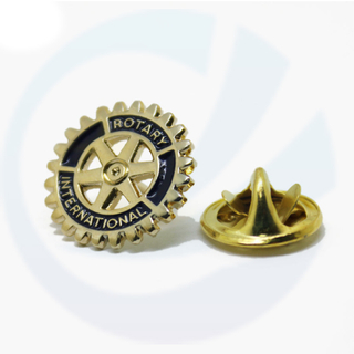 Snelle levering 16 mm roterende emailpennen Lion Club Rapel Pins Badges