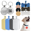 Aangepaste laser gravure logo huisdier tag metaal blanco sublimatie hond id tags roestvrij staal zilveren sleutel hond tag met sleutelhanger