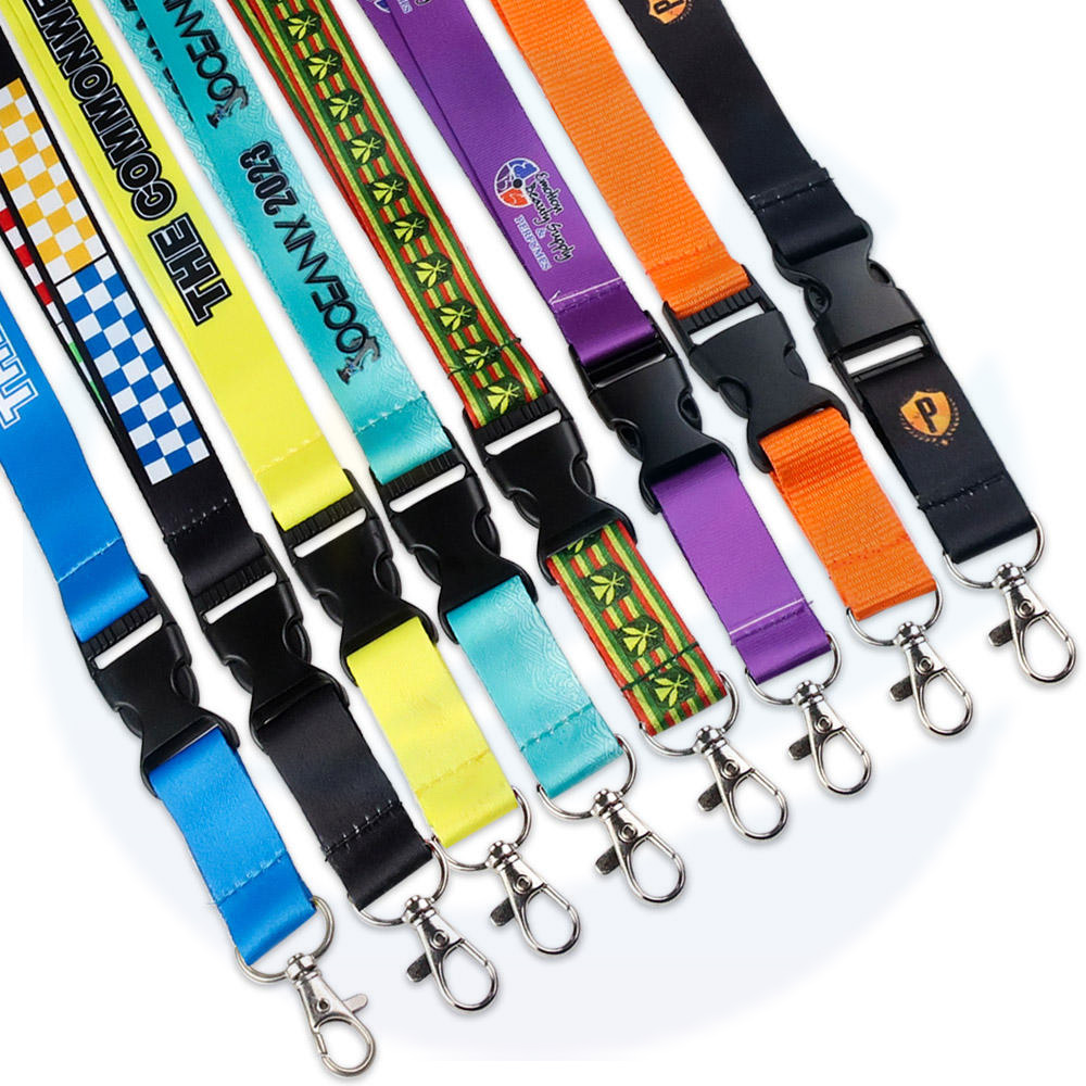 Aangepaste promotionele scherm Gedrukte nek Lanyards Afdrukken aangepast logo sublimatie polyester anime lanyard met logo custom