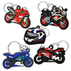 Doll hanger cartoon animatie aangepast logo cadeau motorfiets dubbelzijdige PVC Keychain