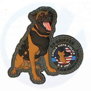 Geen minimale kleding aangepaste militaire hond 3D PVC patch zachte siliconen rubber logo badge patches