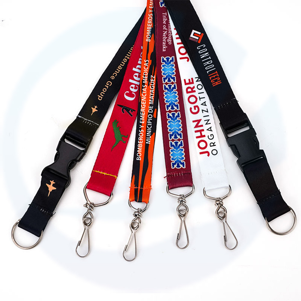 Aangepaste bedrukte nekriem lanyard sling id badge houders lanyard en pvc naam kaart polyester sleutelhanger lanyard