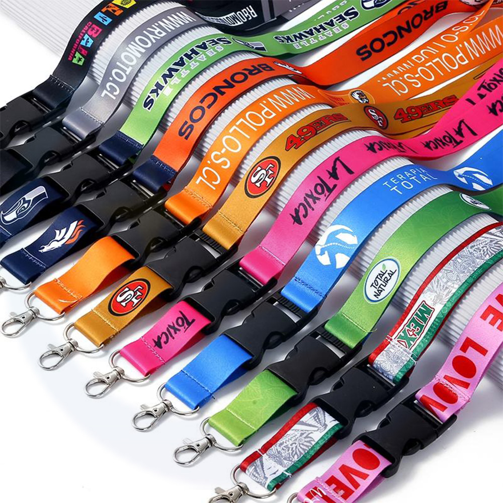 Groothandel aangepaste sublimatie afdrukken kaart badge houder polyester lanyard sleutelhanger lanyards met logo custom