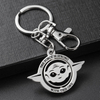 Aangepaste metaal Innovatieve Silver Spin Keychain Round Metal Floating Keychain Key Ring