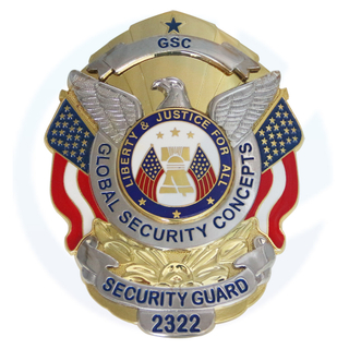 Aangepaste gepersonaliseerde metaaldetective -officier Sheriff Security Militaire Politie Badge van Honor Magnetic Emblem Emble Ela in de openbare veiligheid Rapel Pin Badge