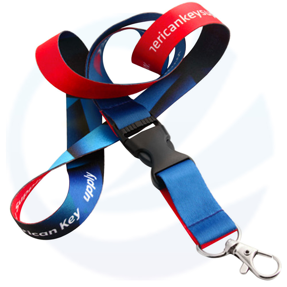 Geen minimale bestelfabrikant groothandel gepersonaliseerde blanco sublimatie printen polyester nek aangepaste lanyards met logo custom