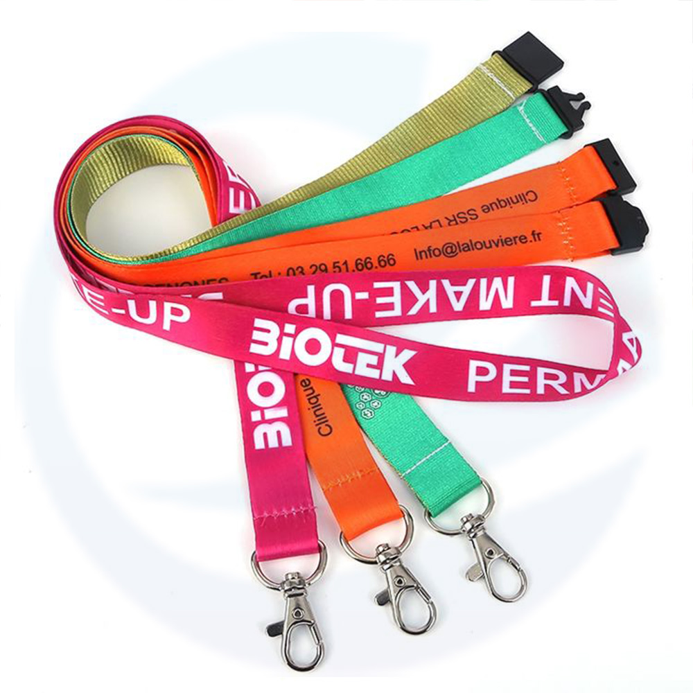 Lage MOQ Aangepaste afgedrukte blanco sublimatie nekband ID Badge -kaarthouder Lanyards met logo aangepaste polyester lanyard