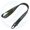 Aangepaste logo nekriem lanyard geen minimale bestelling dikke polyester webbing geborduurde jacquard 2,5 cm geweven lanyards met karabijnhaak