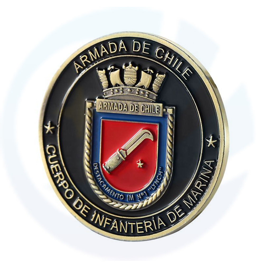 Chileense marine militaire marine infanterie metaal uitdaging munt herdenkingsmunt