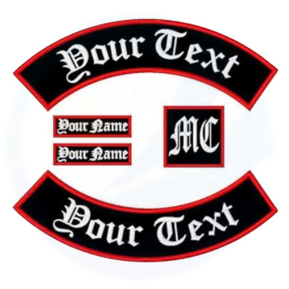 Aangepaste patch -borduur groot atoom groot formaat geborduurde schedelfietser groothandel gepersonaliseerd ijzer op hand borduurwerkpleisters voor hoed
