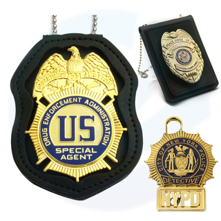 Aangepaste metalen ambachten leer officier Logo -knop Badges Militair Army Security Police Soft Hard Email Pin Badges met metalen clips