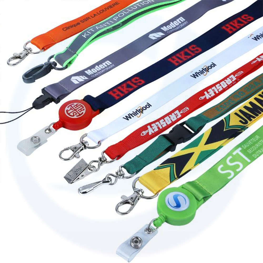 Lage MOQ Aangepaste afgedrukte blanco sublimatie nekband ID Badge -kaarthouder Lanyards met logo aangepaste polyester lanyard