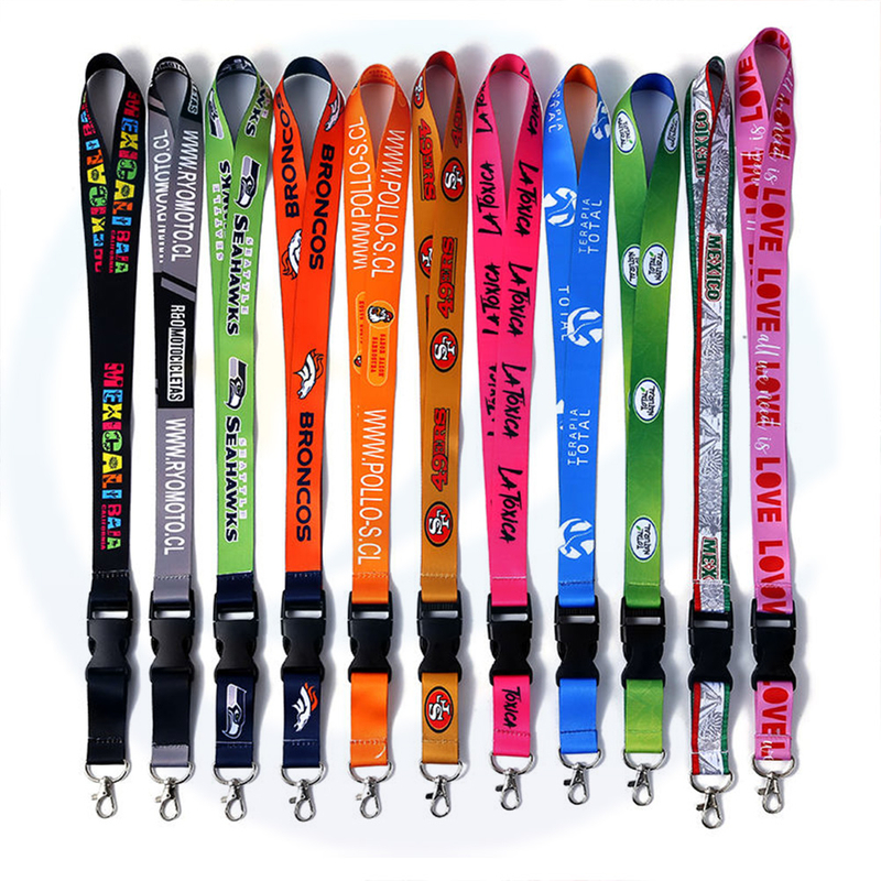 Groothandel aangepaste sublimatie afdrukken kaart badge houder polyester lanyard sleutelhanger lanyards met logo custom