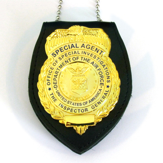 Custom Made Bright Gold Ploated Metal Emblem Police Badge