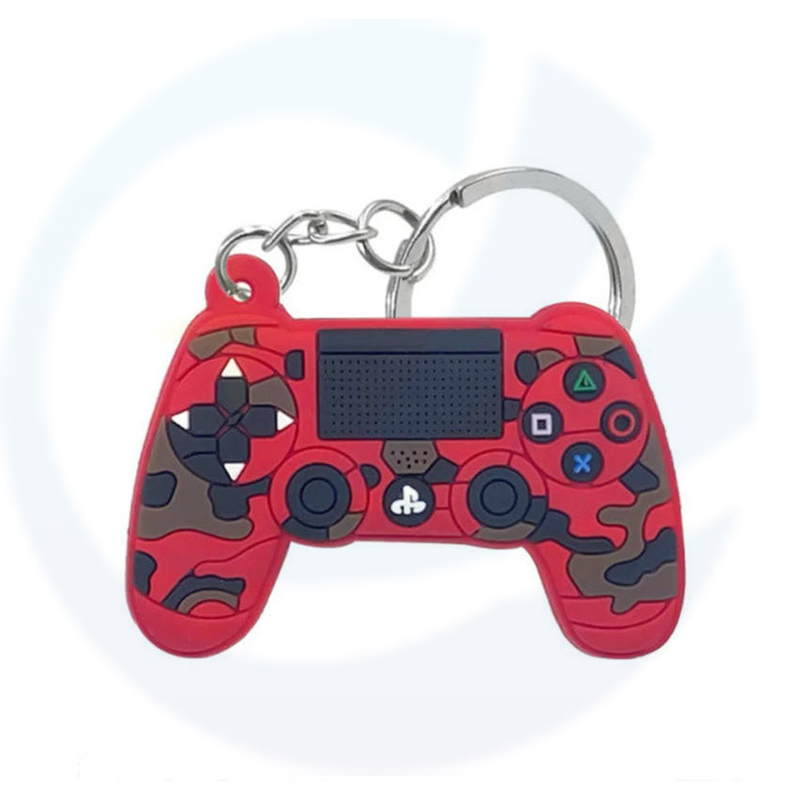 Groothandelspelmachine Keyring PVC Keychain Soft Silicone Rubber Gamepad Keychain