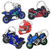 Doll hanger cartoon animatie aangepast logo cadeau motorfiets dubbelzijdige PVC Keychain