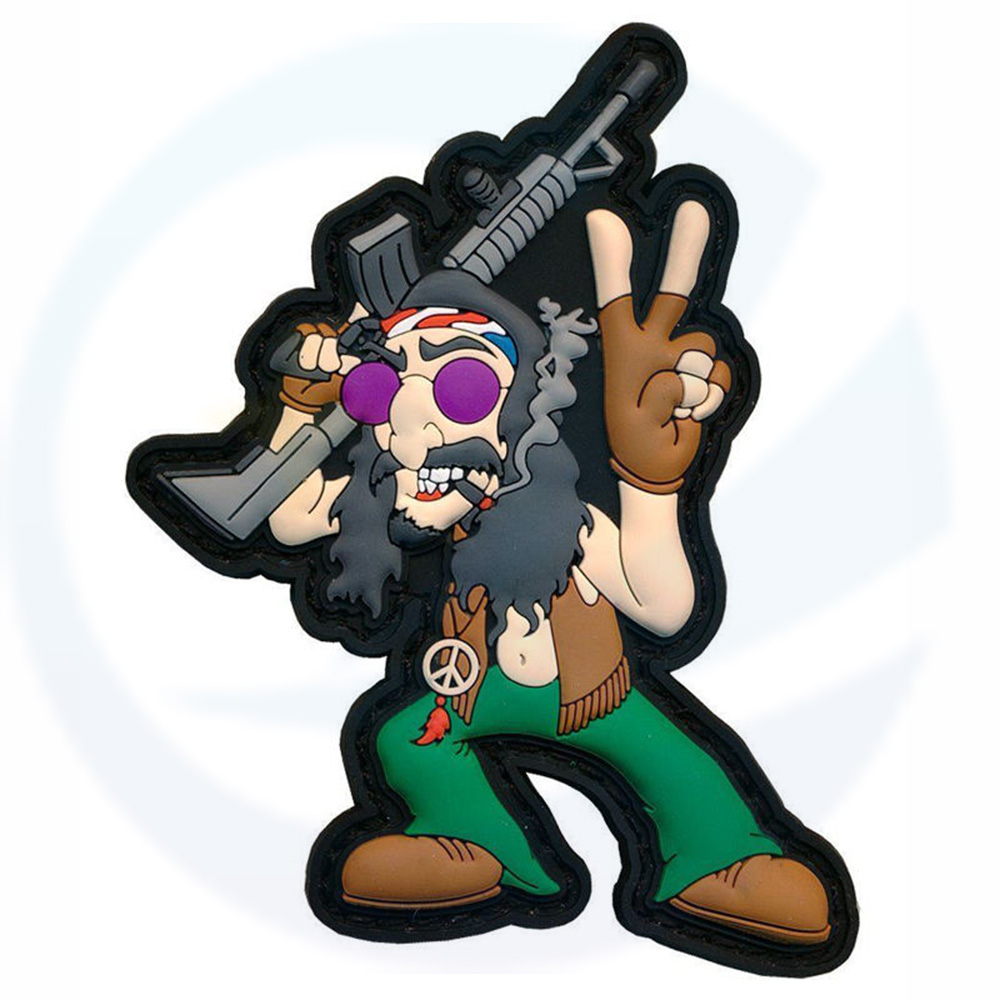 Geen minimale kleding aangepaste militaire hond 3D PVC patch zachte siliconen rubber logo badge patches