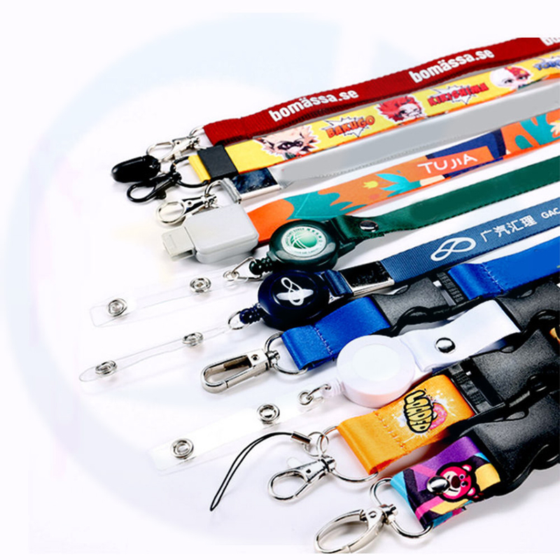 Nek lanyard met plastic kaarthouder polyester standaard aangepaste black metal snap haak ontsnapping lanyards riem