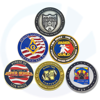 Gepersonaliseerd aangepast Logo 3D zinklegering Brass gravure souvenir email munten fabrikant uitdaging munten