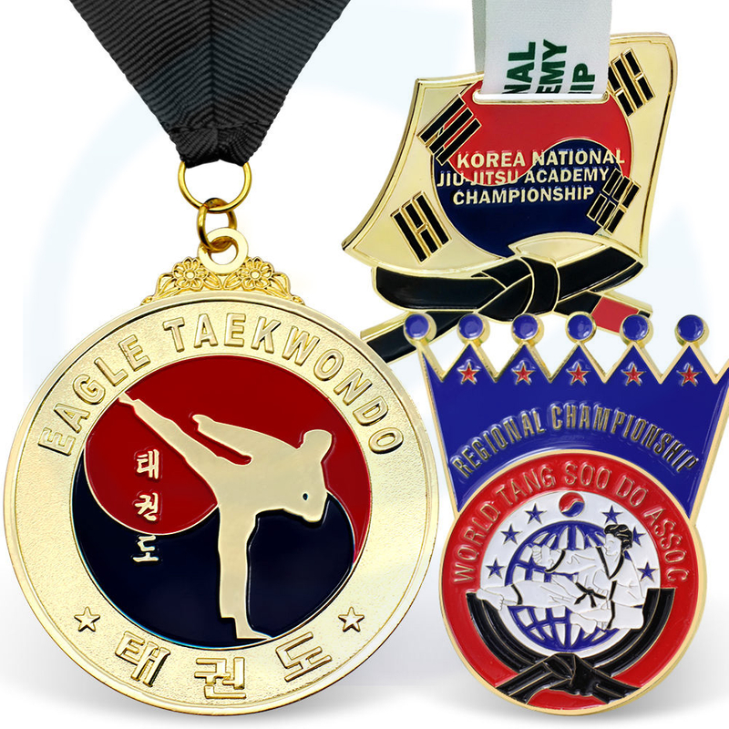 Fabrikant Custom 3d Gold Bronze Zink Alloy Metal Medalla Sport Medal Jiu Jitsu Judo Kung Fu Karate Taekwondo Medal