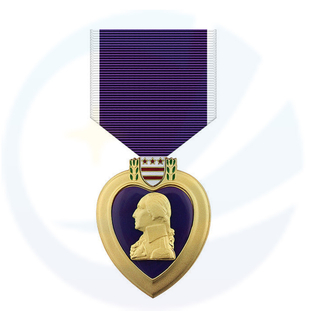 Custom De Purple Heart Medal of the United States Metal Cross Religious Honor Award Medal met lint