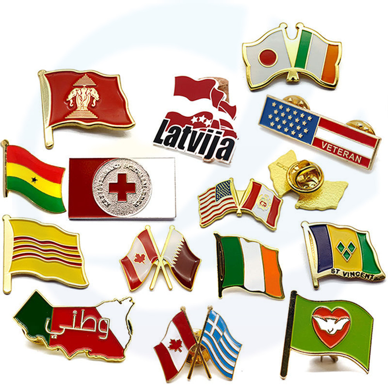 Hot Sale groothandel aangepaste metalen sublimatie blanco vlaggen revers pins badge harde zachte glazuur broche country vlag pin