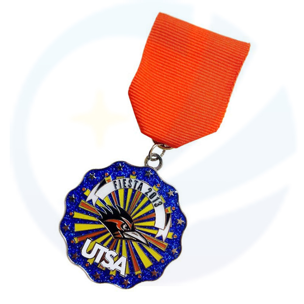 Texas gepersonaliseerd eigen ontwerp Fiesta Medallion Ketting Medallas Short Ribbon Carnival Metal Award Orden Medal of Honor Texas