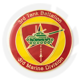 Marine Corps 3rd Tank Battalion Pin geëmailleerd