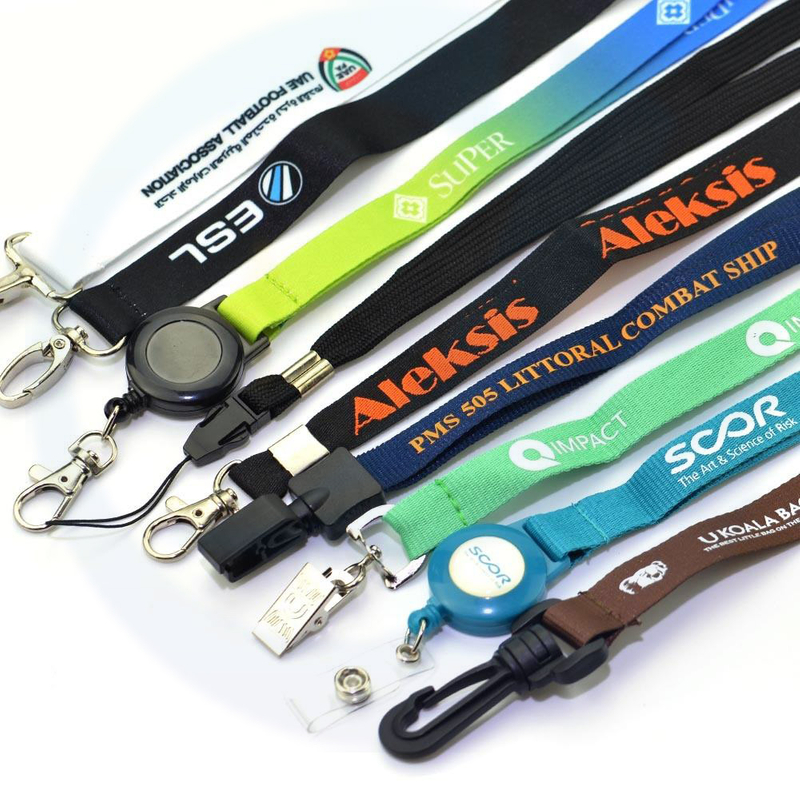 Lanyard fabrikant gratis monster promotie goedkoop op maat gemaakte polyester nek lanyard met logo