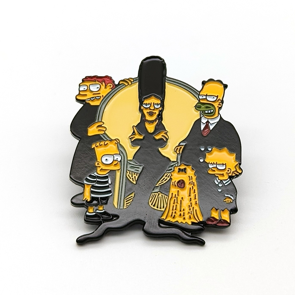 Groothandel metal anime pins karton simpsons grappige pinnen schattige glazuur anime badges