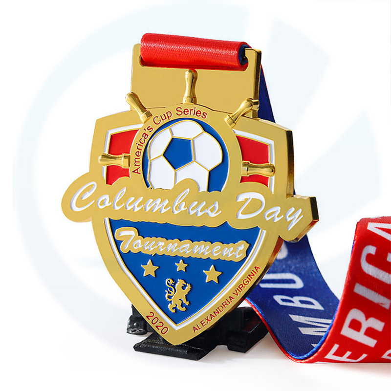 Factory produceert metaal 3D Soft Email Custom Sport Medals voetbalvoetbal Basketball Gold Silver Award Medal