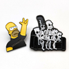 Groothandel metal anime pins karton simpsons grappige pinnen schattige glazuur anime badges