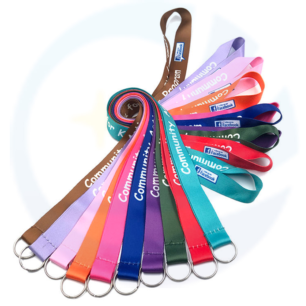 Aangepaste logo kleurstof sublimatie polyester sleutelhanger lanyard groothandel nek lanyard riem