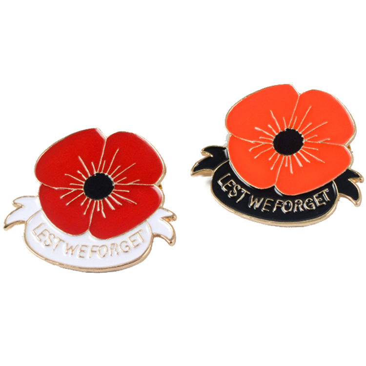 Custom Soft Email Poppy Souvenir UK Pin Badge