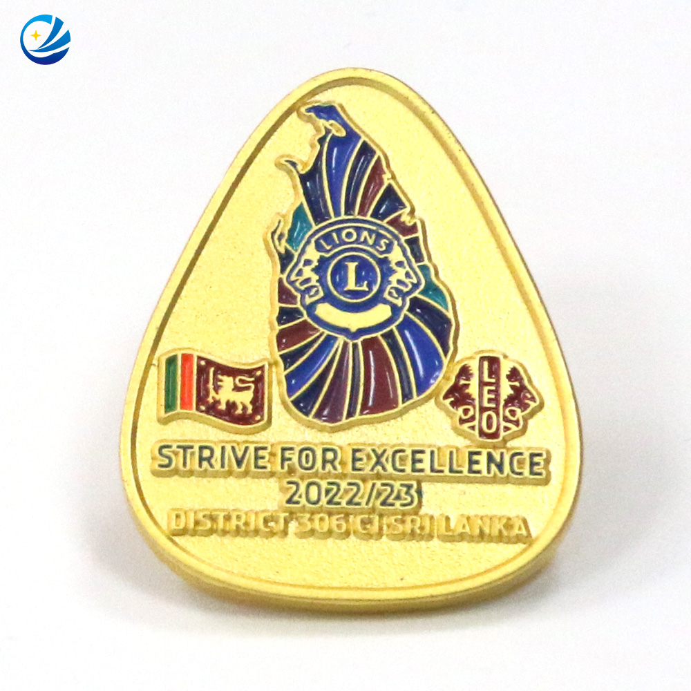 Gepersonaliseerde groothandel hoogwaardige metalen revers Email Pins Badge Custom Lions Clubs International Pins