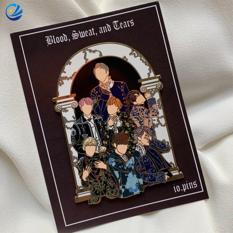 Hoogwaardige aangepaste metalen hart Rose Gold Kpop Bangtan Boys Kpop Hard Emaille Pins