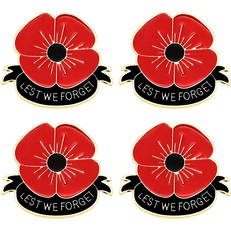 Custom Soft Email Poppy Souvenir UK Pin Badge