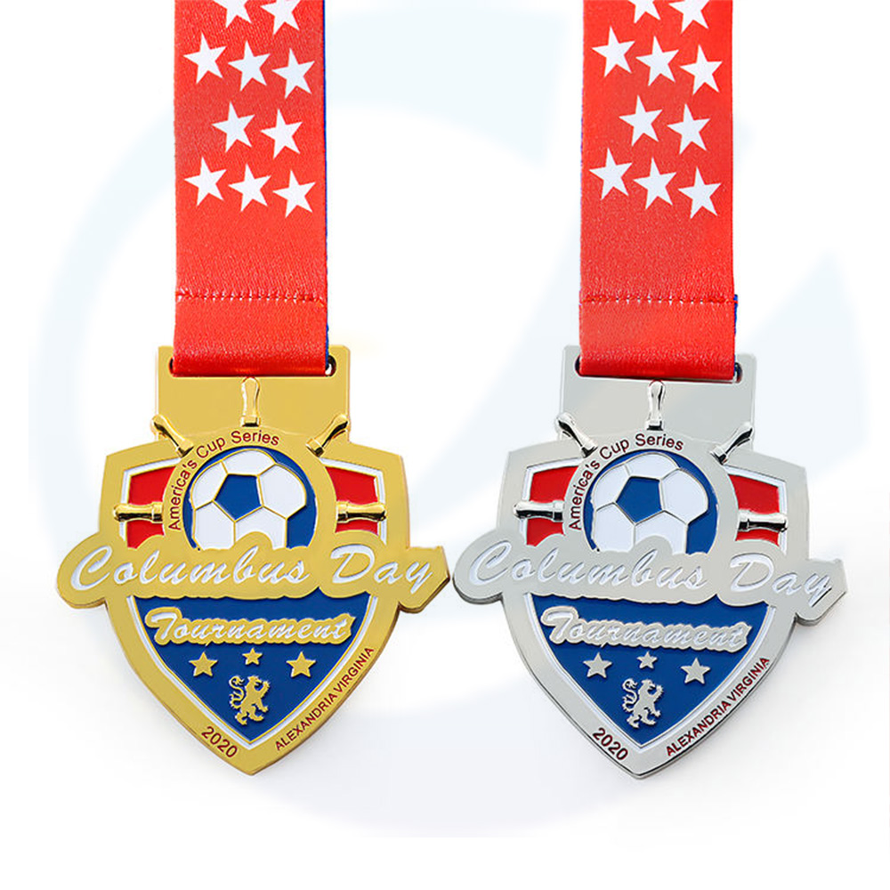 Factory produceert metaal 3D Soft Email Custom Sport Medals voetbalvoetbal Basketball Gold Silver Award Medal